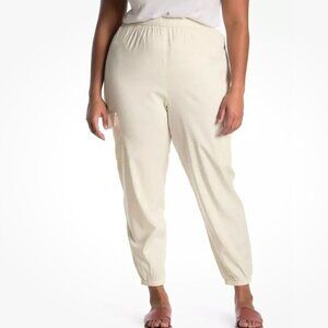 NWT Abound by Nordstrom Ivory Dove Elastic Waist Pull-On Cargo Pants - 3X